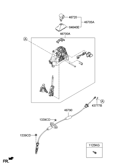 2013 Kia Sorento  Knob Assembly-Gear Shift Diagram for 467202P210VA