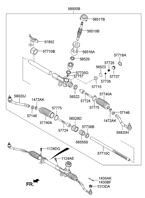 2014 Kia Sorento  End Assembly-Tie Rod LH Diagram for 568204Z000
