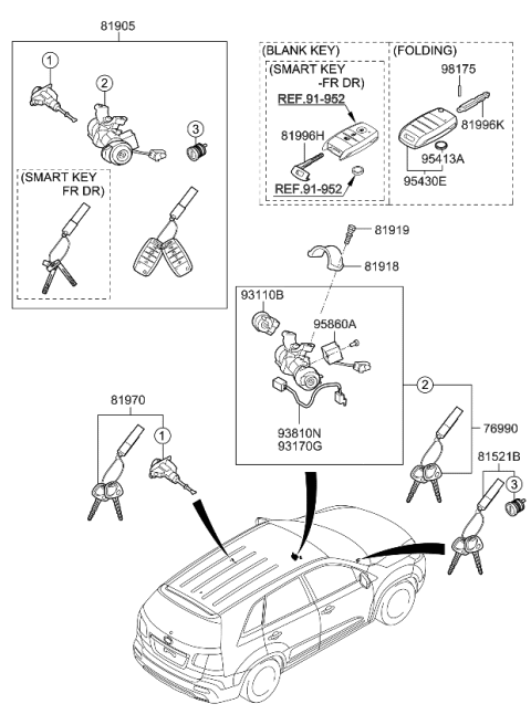 2013 Kia Sorento  Key-Insert Diagram for 819962P200