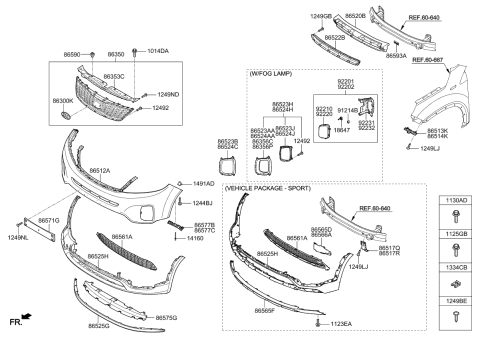 2014 Kia Sorento  Bolt-Washer Assembly Diagram for 1125406257B