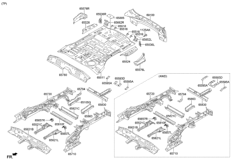 2014 Kia Sorento Member Assembly-2ND Seat Diagram for 656111U020