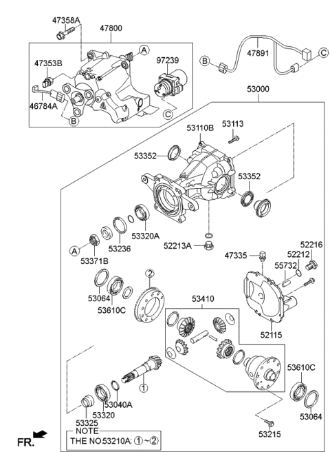 2014 Kia Sorento  Cover Assembly Diagram for 530753B500