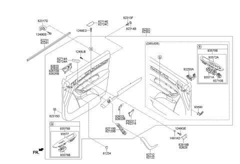 2014 Kia Sorento  Bezel-Power Window Main Diagram for 935721U001H9