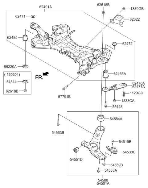 2013 Kia Sorento  Stay LH Diagram for 624762P000