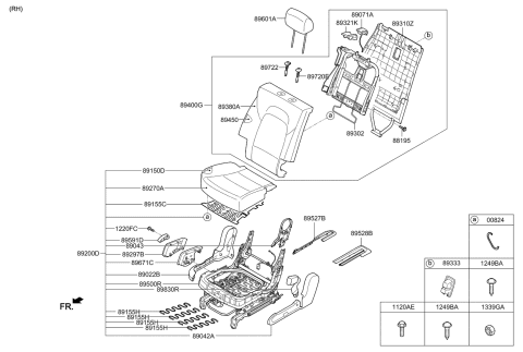 2013 Kia Sorento  Knob Assembly-Rear Seat Back Diagram for 892941U700H9