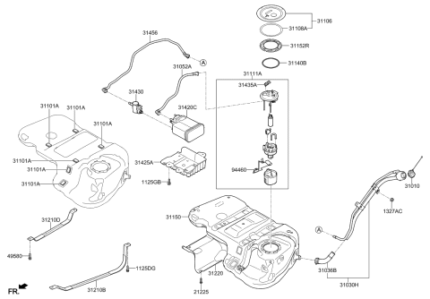2014 Kia Sorento  Canister Assembly Diagram for 314204Z000