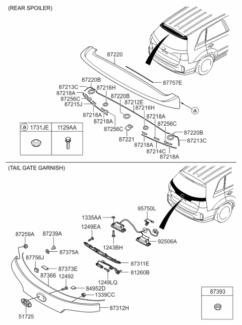 2013 Kia Sorento  Pad-ANTINOISE Diagram for 873151D000
