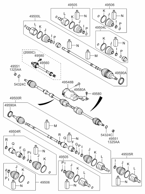 2013 Kia Optima  Joint Kit-Front Axle Diagram for 495823S001