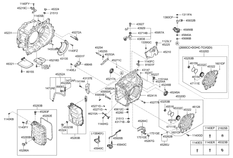 2011 Kia Optima  Lever-Automatic Transaxle Manual Control Diagram for 459323B040