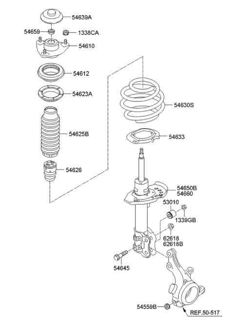 2013 Kia Optima  Bearing-Strut Diagram for 546123S000