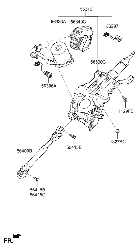 2012 Kia Optima  Lead Wire Assembly-Mdps Diagram for 563963Q000