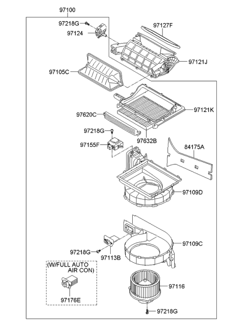 2013 Kia Optima  Case-Blower Upper Diagram for 971112T010