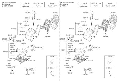 2013 Kia Optima  Pad Assembly-Front Seat Cushion Diagram for 882502T010