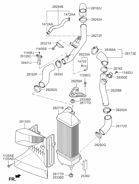 2013 Kia Optima Clamp-Hose Diagram for 2829227040