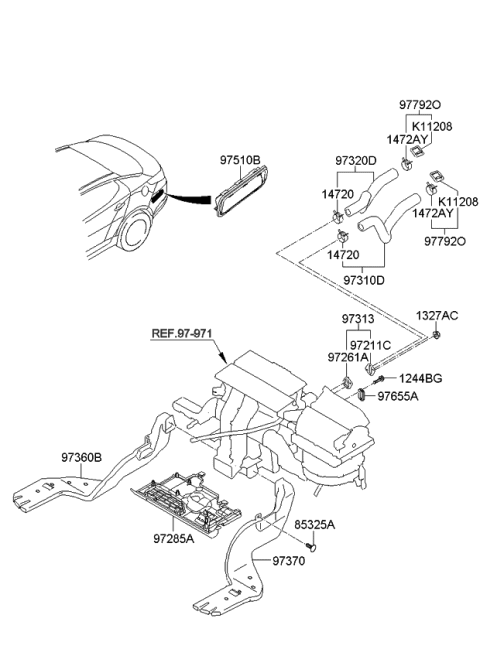 2011 Kia Optima  Order W/COLOR Code Diagram for 8532521000