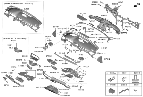 2020 Kia K900 Pin-Glove Box Diagram for 84522D2000