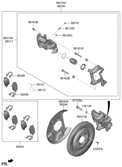 2019 Kia K900  Rear Wheel Brake Assembly Diagram for 58210D2710