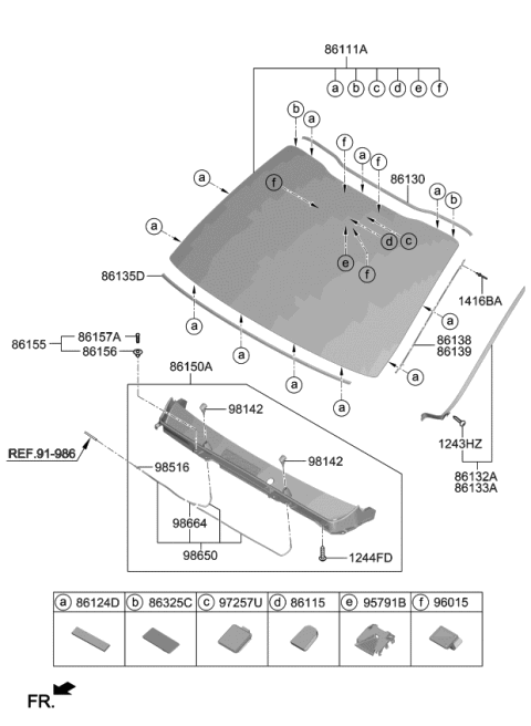 2019 Kia K900 Bracket-W/S MLDG MTG Diagram for 86137J6000