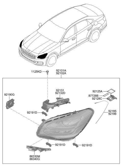 2019 Kia K900  Pac K Diagram for 92128J6000