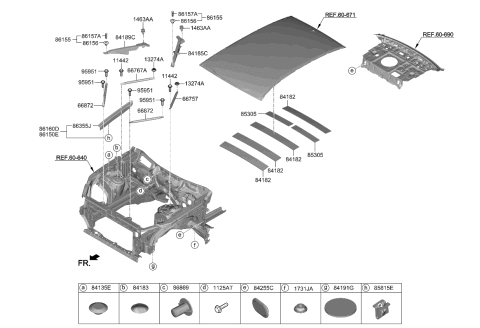 2020 Kia K900  Bar Assembly-COWL S/ABS Diagram for 66758D2000
