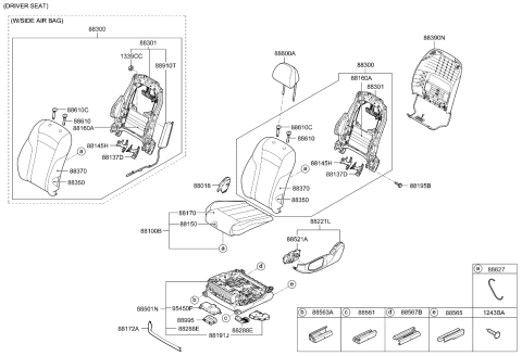2019 Kia K900  INSIDE COVER-FR, LH Diagram for 88177J6000RBQ