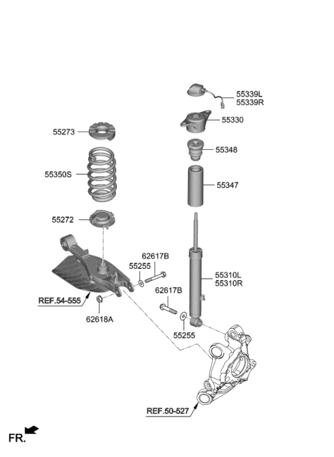2019 Kia K900 Rear Shock Absorber Dust Cover Diagram for 55316J6050