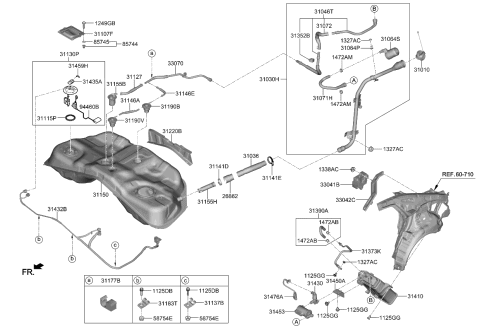 2020 Kia K900  Fuel Tank Assembly Diagram for 31150J6500