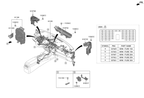 2019 Kia K900  Bracket-Wiring MTG Diagram for 91931B1040