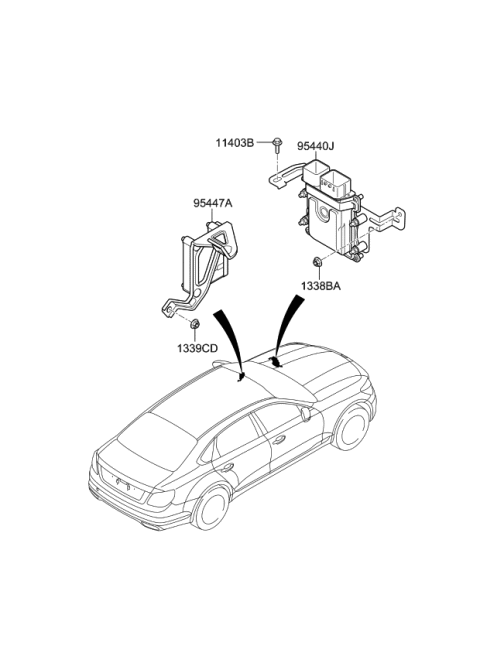 2020 Kia K900  T/M Control Unit Diagram for 954404J710