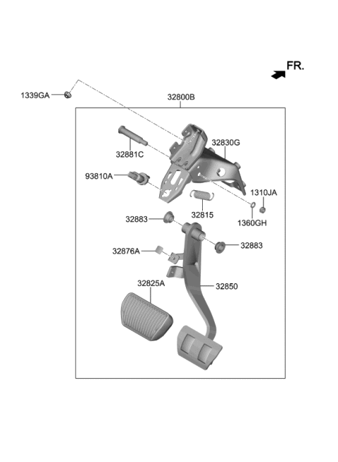2019 Kia K900  Arm Assembly-Brake Pedal Diagram for 32810J6100