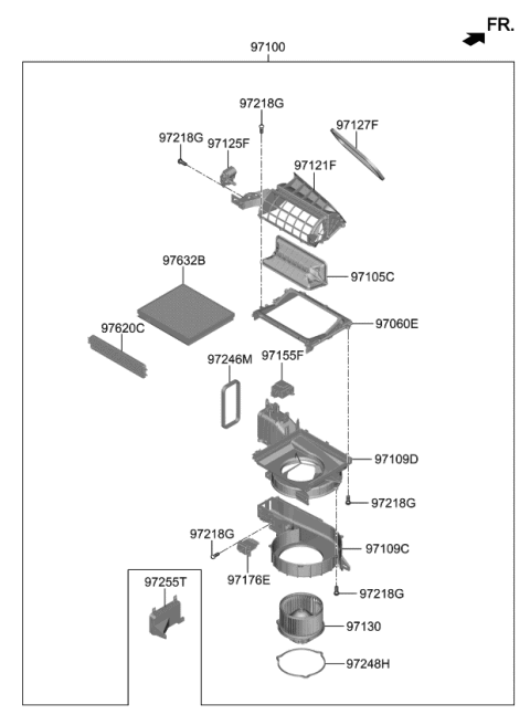 2019 Kia K900  Blower Unit Diagram for 97100J6200