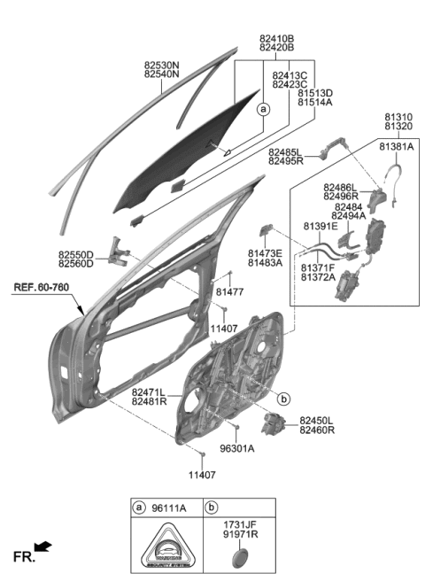 2020 Kia K900  Cable Assembly-Fr Dr I/S Diagram for 81371J6000