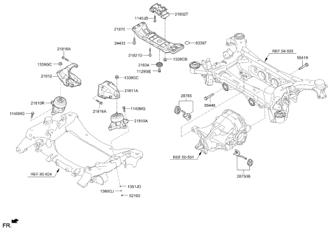 2020 Kia K900 Bolt Assembly-Engine MTG Diagram for 21891B1000