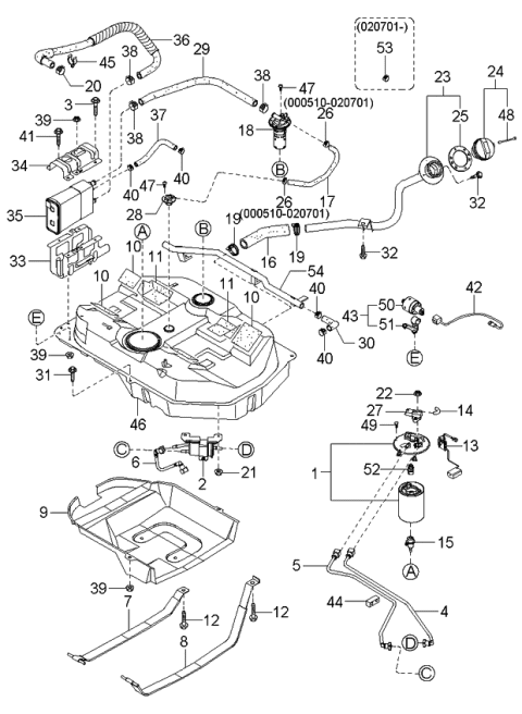 2001 Kia Rio  Screw Diagram for K998330410