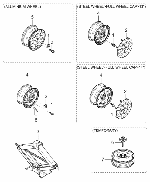 2001 Kia Rio  Wheel-Disc, Steel Diagram for K9965194040