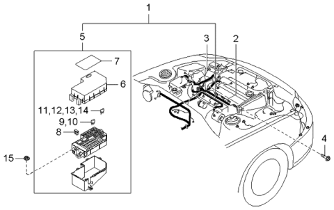 2001 Kia Rio  Cable Assembly-Ground Diagram for 3727021302