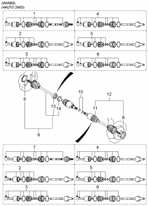 2004 Kia Rio  Band & Clip Set Diagram for 0K30D22550