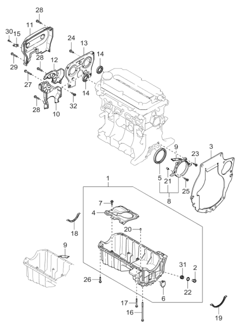 2004 Kia Rio  Gasket Diagram for K995621400
