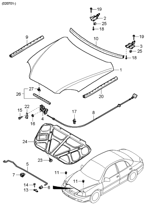 2004 Kia Rio Nut-Flange Diagram for K9WA600602B