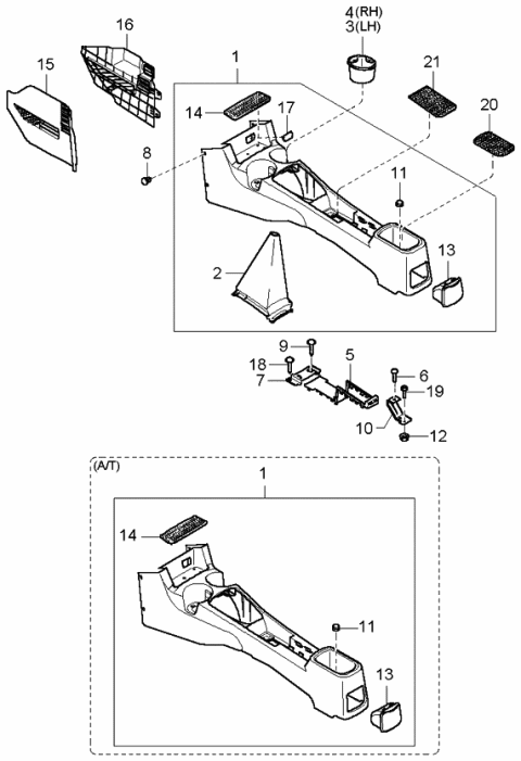 2002 Kia Rio Rubber Mat-Center Main Diagram for 84667FD000