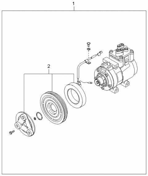 2002 Kia Rio  Air Conditioner Compressor Assembly Diagram for 0K30A61450C