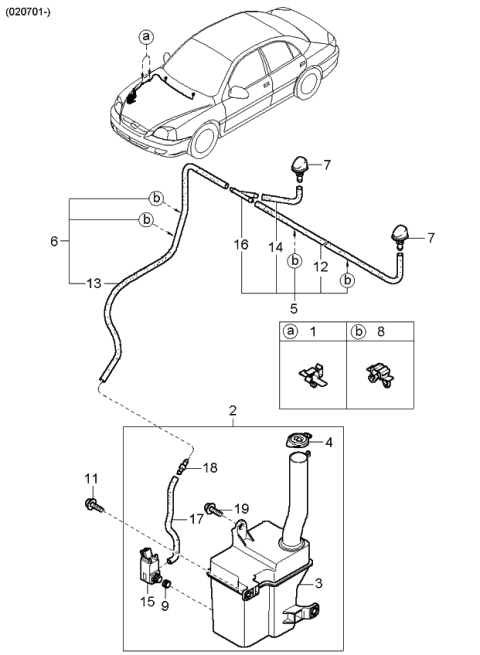 2003 Kia Rio  Motor & Pump Assembly Diagram for 985101C000