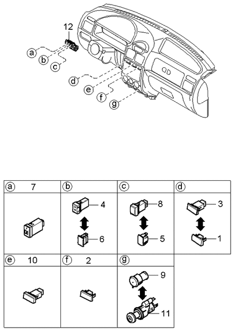 2001 Kia Rio BLANKING Rear Fog Lamp Diagram for 93780FD000