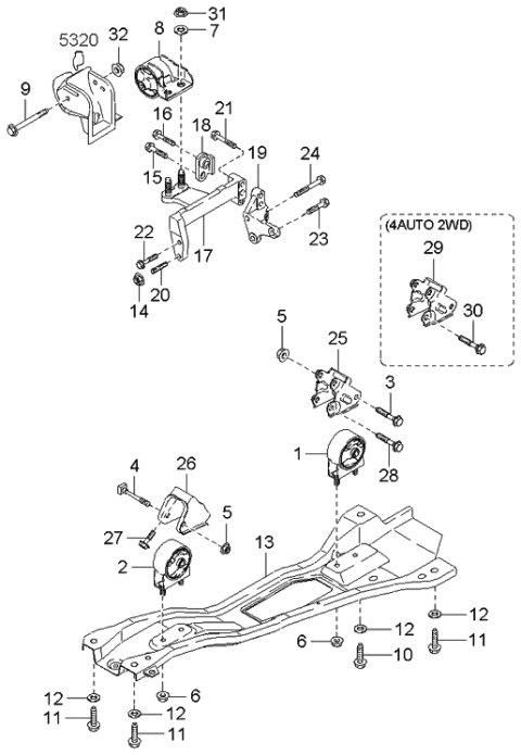 2001 Kia Rio  Bolt Diagram for 1140410301