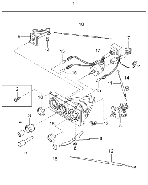 2002 Kia Rio  Cable Clip Diagram for 1K2A161C91