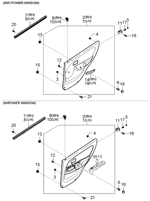 2003 Kia Rio  Trim Assembly-Rear Door, LH Diagram for 83301FD0201BQ