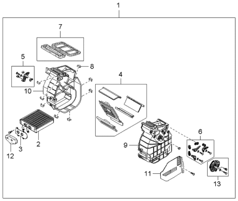 2004 Kia Rio Core-Heater Diagram for 0K30A61A10