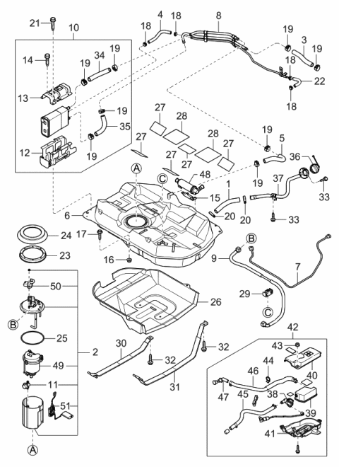 2000 Kia Rio  Pad Diagram for 0K2AA42764