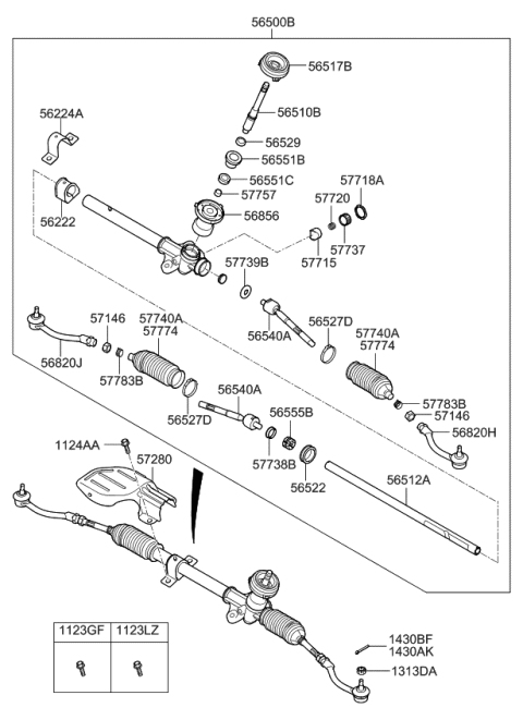 2013 Kia Rio  Steel Bend Diagram for 565271R000