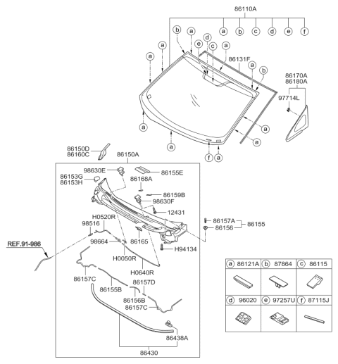 2014 Kia Rio  Strip-Cowl Top Cover Diagram for 861541W010